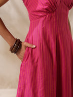 Chulbuli - Pink striped strappy dress
