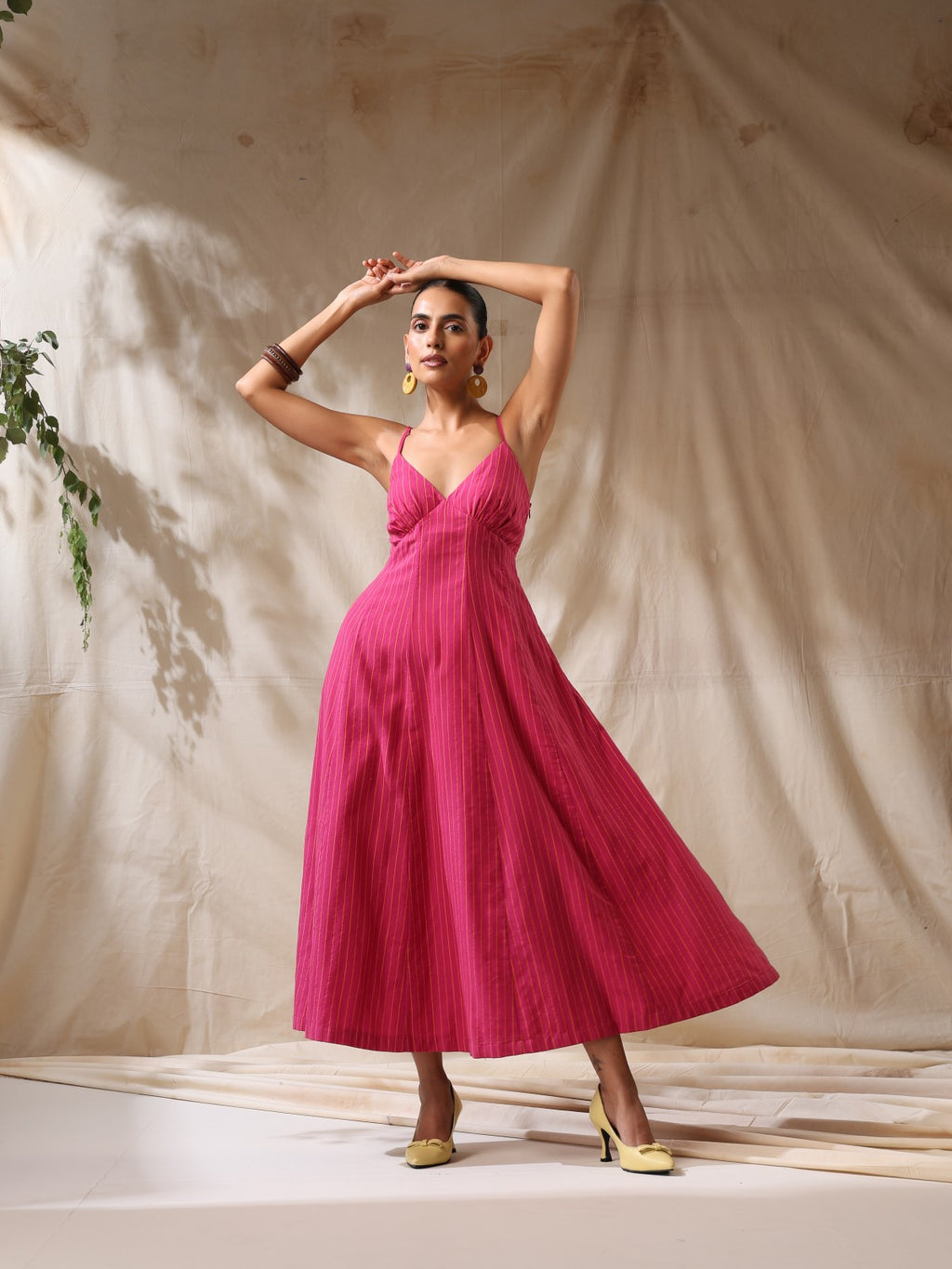 Chulbuli - Pink striped strappy dress
