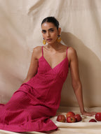 Chulbuli - Pink striped strappy dress