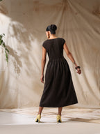 Raaz- Black striped front twisted dress