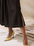 Raaz- Black striped front twisted dress