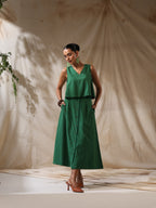 Mor - Green striped skirt and top- two piece set
