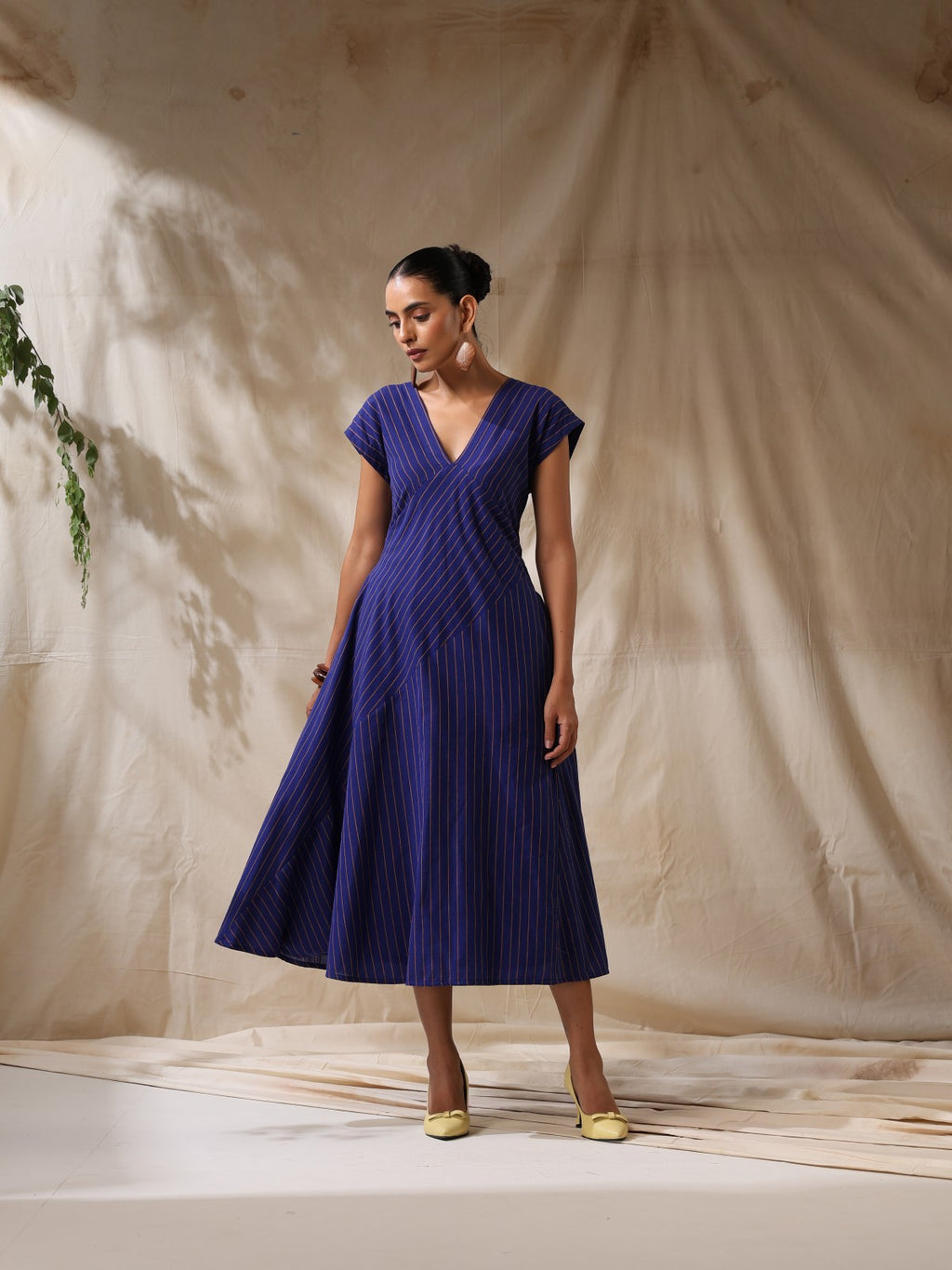 Sitara- Blue striped panel play dress