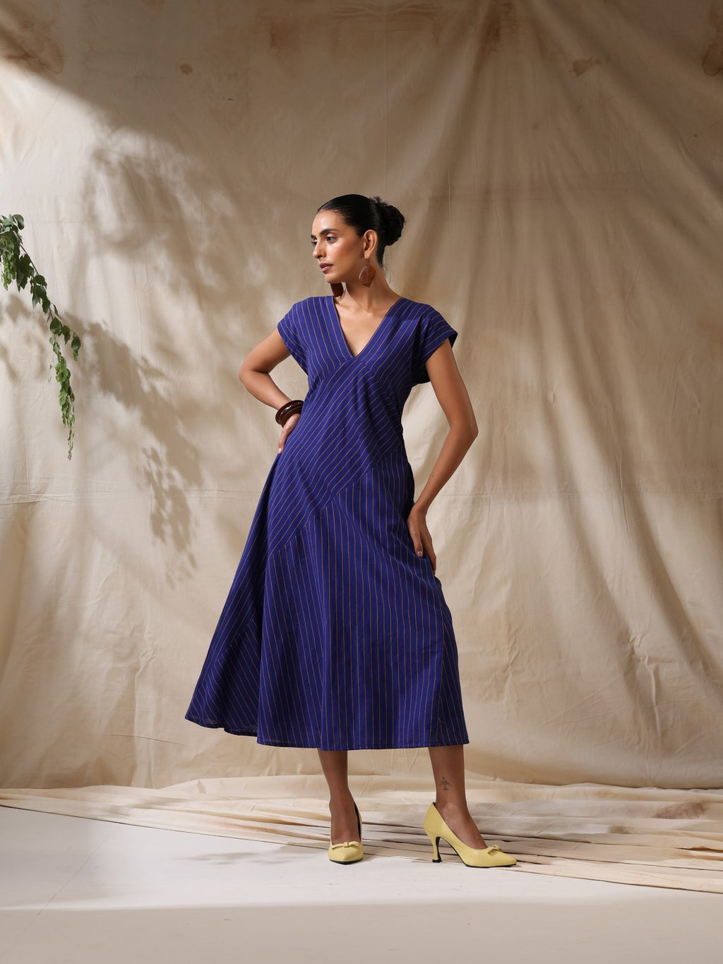 Sitara- Blue striped panel play dress
