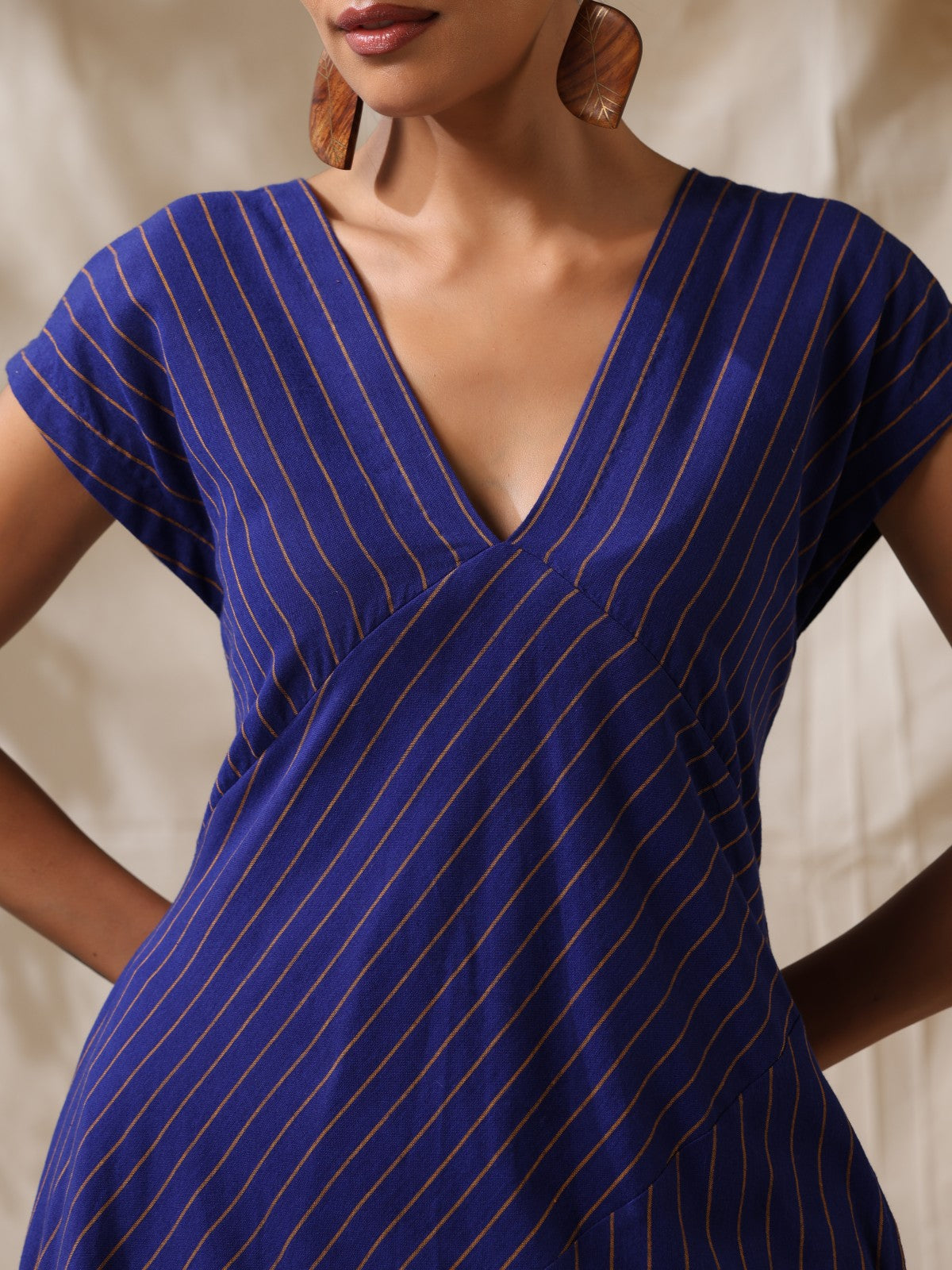 Sitara- Blue striped panel play dress