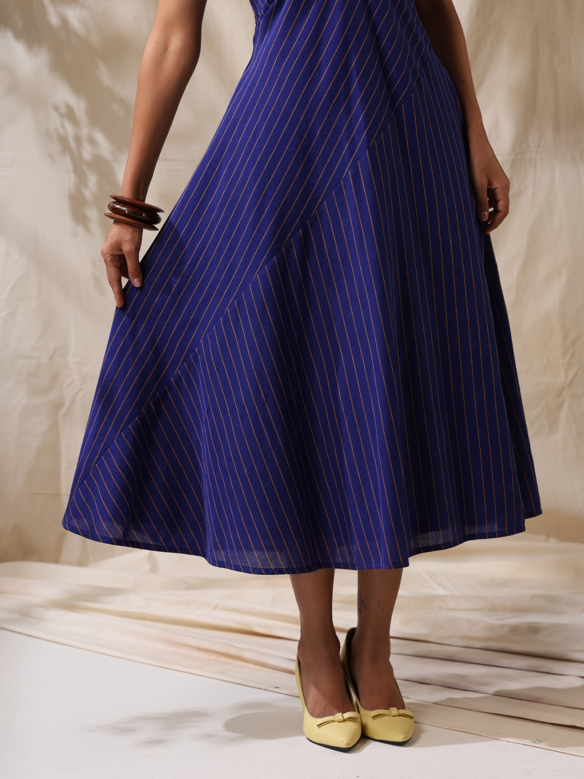 Sitara- Blue striped panel play dress