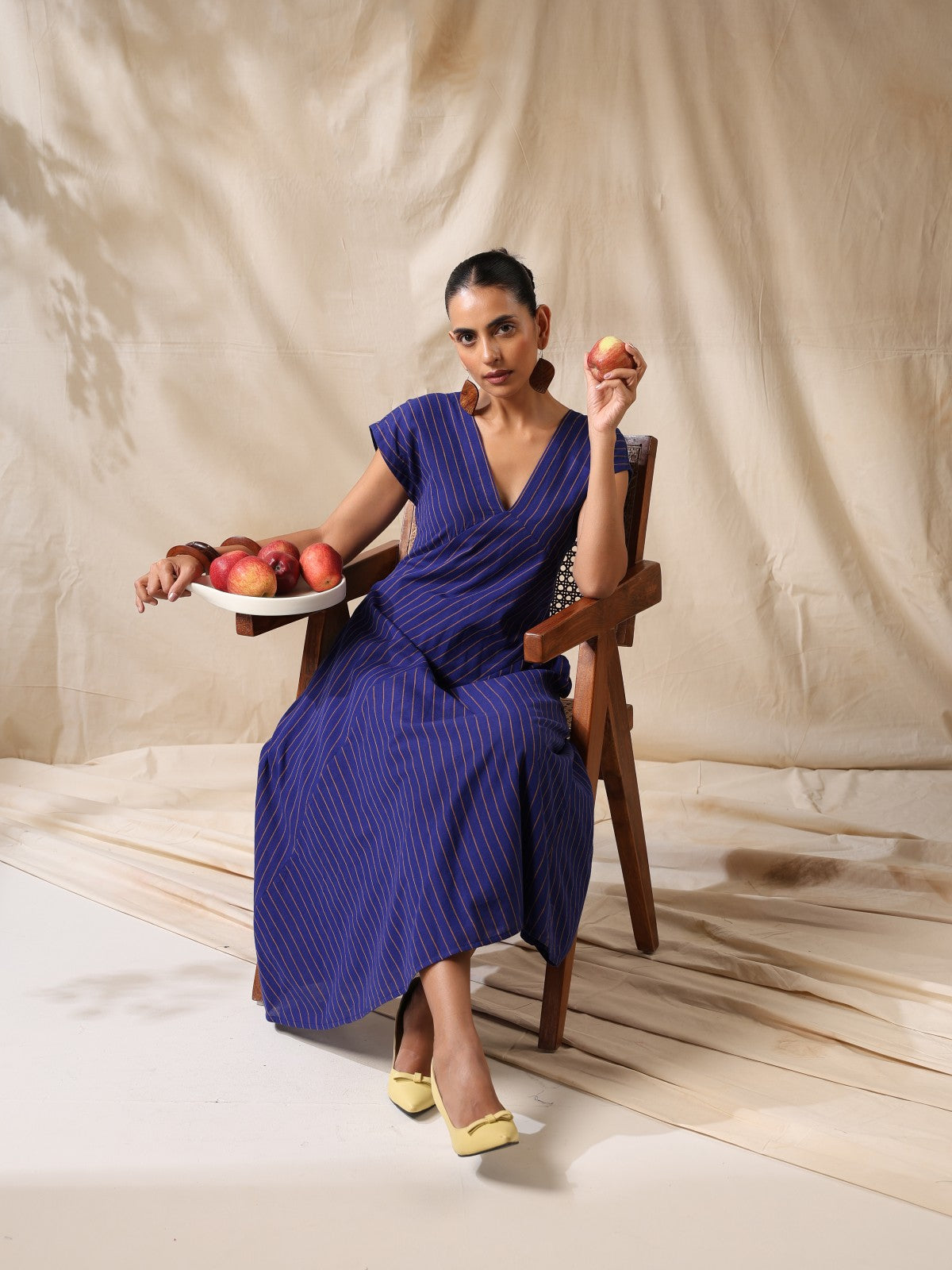Sitara- Blue striped panel play dress