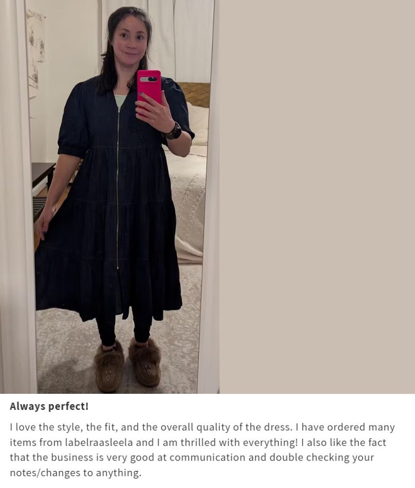 Vibe- Deep blue denim tiered dress