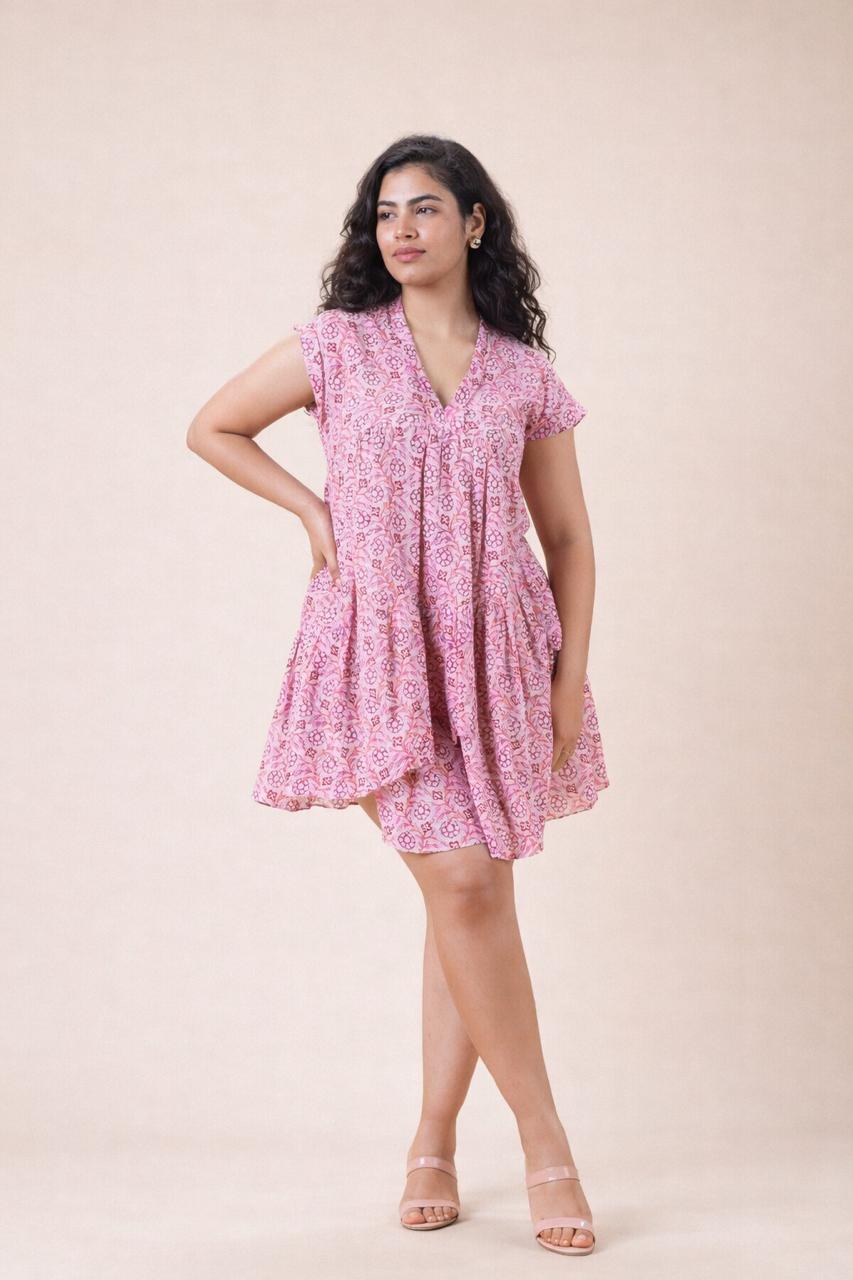 ON SALE- Peach garden short dress