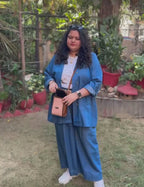Julie- Denim blazer and pants coord set