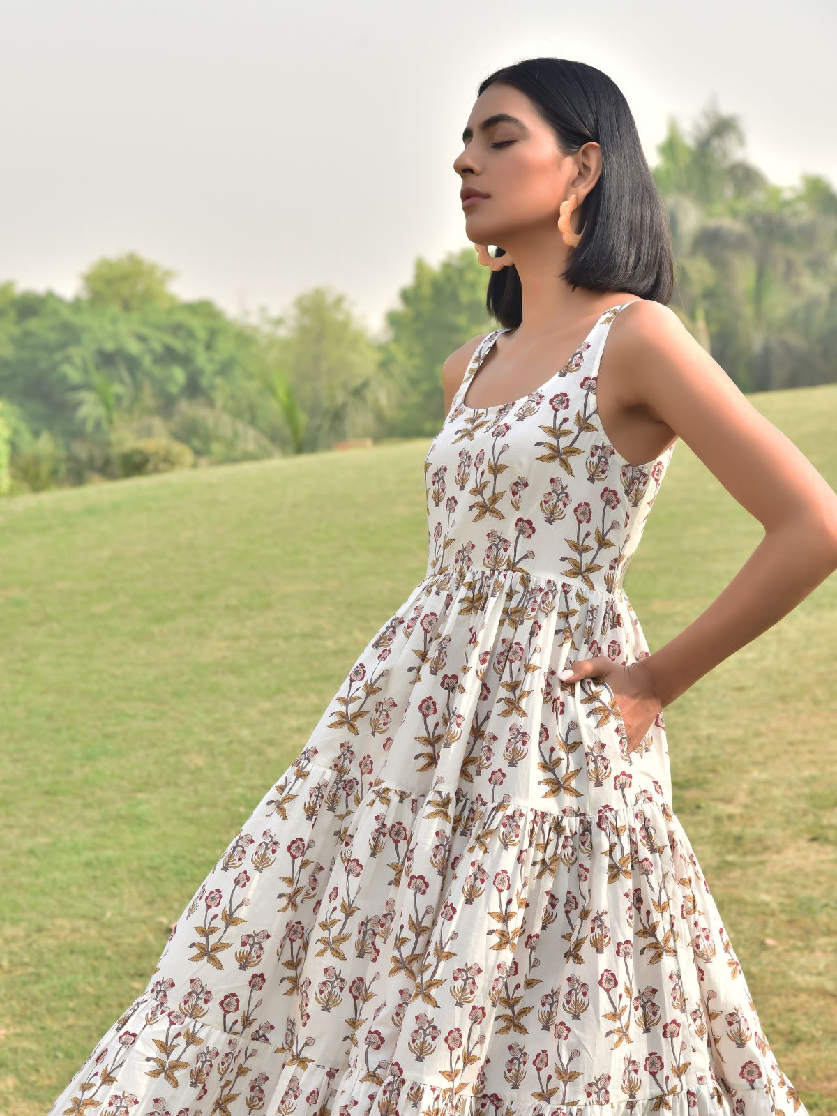 Floral multi tiered dress