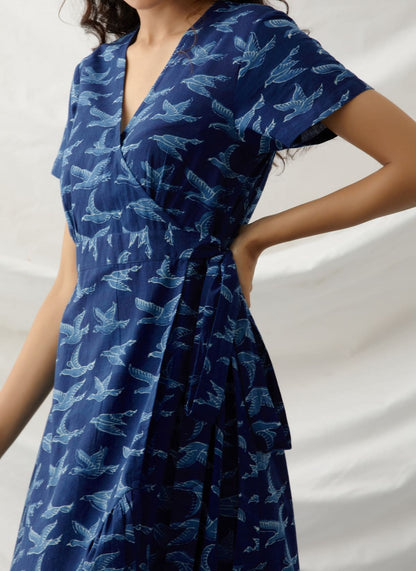 Songbird-Indigo frill dress