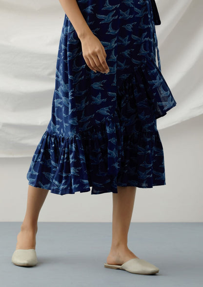 Songbird-Indigo frill dress