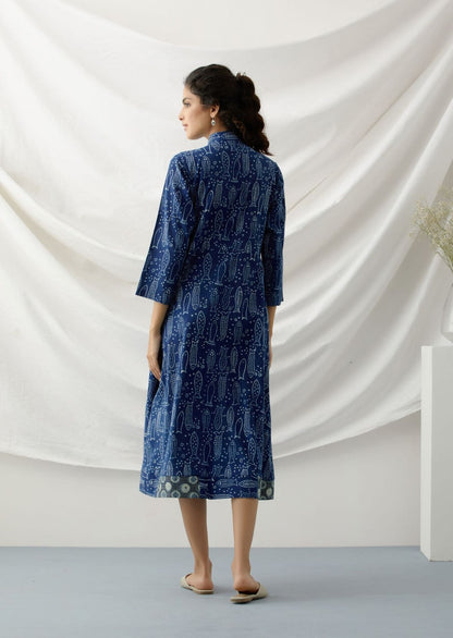 Nemo- Indigo fish print dress