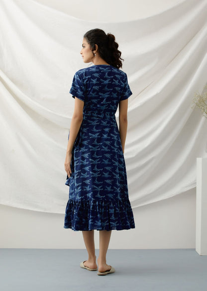 Songbird-Indigo frill dress