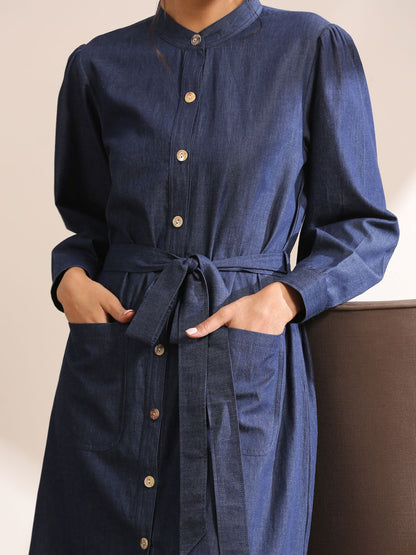 ON SALE- Jenny- Denim short shirt dress with belt