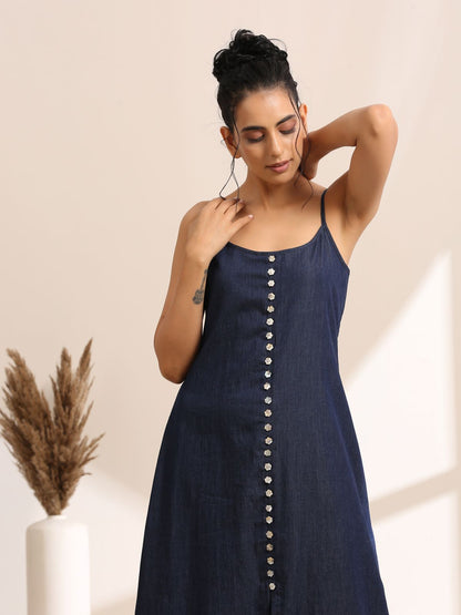 Maria- Strappy denim dress