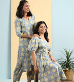 ON SALE- Yellow roses dress with pleats